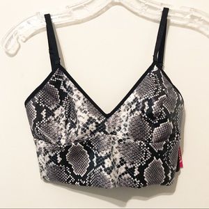 Commando “Faux Leather Animal Long Line” bra.